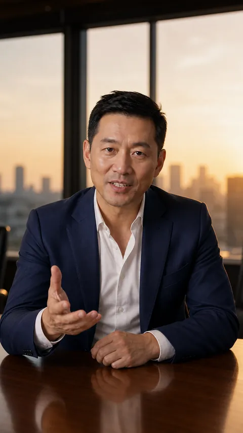 创始人对着手机镜头讲话